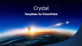  Presentation with spaceman - Slide deck having spaceman and planet human in space concept background and a black colored foreground