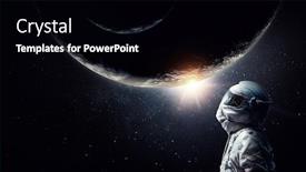  Presentation with planets - Slide set featuring spaceman and planets abstract theme background and a black colored foreground