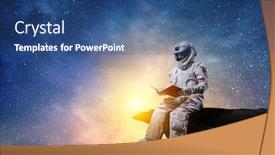  Presentation with planet mars and earth - PPT layouts with spaceman and the planet earth abstract theme background and a ocean colored foreground