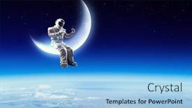 Presentation with spaceman - Theme with spaceman and the planet earth abstract theme background and a light blue colored foreground