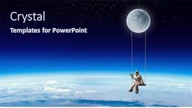  Presentation with spaceman - Slide set enhanced with spaceman and the planet earth abstract theme background and a navy blue colored foreground