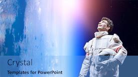 Presentation with spaceman - Cool new slide deck with spaceman and the planet earth backdrop and a light blue colored foreground
