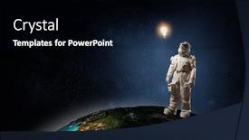  Presentation with spaceman - Presentation design having spaceman-and-the-planet-earth background and a black colored foreground
