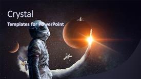  Presentation with planets - PPT theme featuring the planets abstract theme background and a wine colored foreground