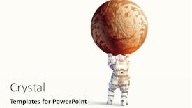  Presentation with spaceman - Slide deck with spaceman-carry-big-planet-mixed and a  colored foreground