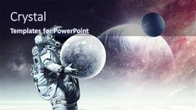  Presentation with mission - PPT layouts enhanced with spaceman-carrying-his-mission-mixed background and a wine colored foreground