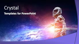  Presentation with spacewalk - Slide set having spaceman in space a spacewalk background and a black colored foreground