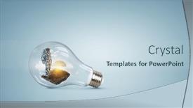  Presentation with light bulb - Slide set enhanced with spaceman-inside-light-bulb-mixed background and a sky blue colored foreground