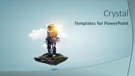  Presentation with light bulb - Slide set consisting of spaceman-on-a-light-bulb background and a light blue colored foreground