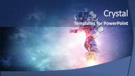  Presentation with spaceman - Slide set consisting of spaceman on flying board mixed background and a ocean colored foreground