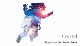  Presentation with spaceman - Presentation theme having spaceman on white mixed media background and a white colored foreground