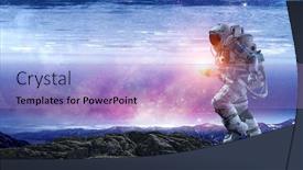  Presentation with spaceman - Audience pleasing PPT layouts consisting of spaceman run on rope mixed media backdrop and a light blue colored foreground