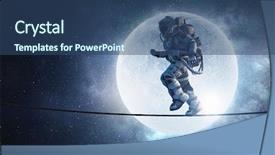  Presentation with spaceman - PPT theme consisting of spaceman run on rope mixed background and a ocean colored foreground