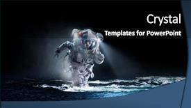  Presentation with spaceman - Slide set consisting of spaceman running fast mixed media background and a black colored foreground