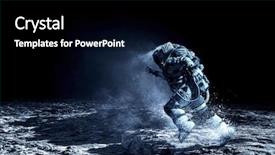  Presentation with spaceman - Theme having spaceman running fast mixed media background and a black colored foreground