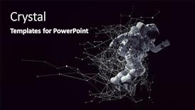  Presentation with spaceman - Slides having spaceman-running-fast-mixed-media background and a black colored foreground