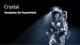  Presentation with spaceman - Audience pleasing presentation theme consisting of spaceman-running-fast-mixed-media backdrop and a black colored foreground