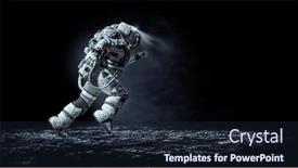  Presentation with spaceman - Presentation theme consisting of spaceman-running-fast-mixed-media background and a wine colored foreground