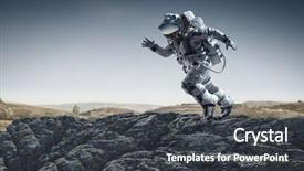  Presentation with spaceman - Amazing PPT layouts having spaceman running fast mixed media backdrop and a dark gray colored foreground