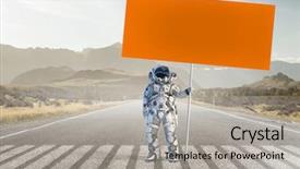  Presentation with spaceman - Audience pleasing PPT layouts consisting of  backdrop and a  colored foreground