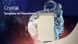  Presentation with spaceman - PPT layouts featuring spaceman-with-banner-mixed-media and a  colored foreground