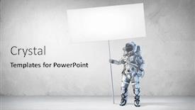  Presentation with spaceman - Beautiful presentation design featuring spaceman with banner mixed media backdrop and a white colored foreground