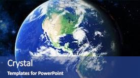  Presentation with cosmos - Audience pleasing PPT theme consisting of spacesatellite - our earth in cosmos elements backdrop and a ocean colored foreground