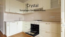  Presentation with classic bussines - Slide deck with spacioius cream colored kitchen electric background and a coral colored foreground