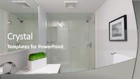  Presentation with interior design - Presentation theme featuring spacious and elegant bathroom background and a gray colored foreground