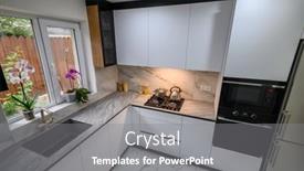  Presentation with organization - Slide set having spacious-and-updated-kitchen background and a gray colored foreground