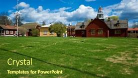  Presentation with old buildings - Theme featuring spacious-green-lawn-overlooking-historic background and a tawny brown colored foreground