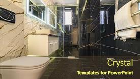  Presentation with tub - PPT layouts with spacious-luxury-bathroom-in-black background and a tawny brown colored foreground