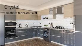  Presentation with open door - Presentation consisting of spacious-luxury-well-designed-modern background and a mint green colored foreground