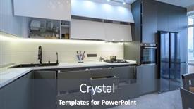  Presentation with kitchen furniture - Slide deck having spacious-luxury-white-and-dark background and a gray colored foreground