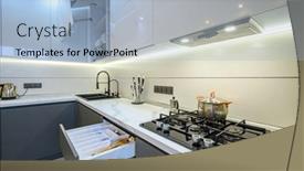  Presentation with kitchen furniture - Cool new presentation design with spacious-luxury-white-and-dark backdrop and a light blue colored foreground