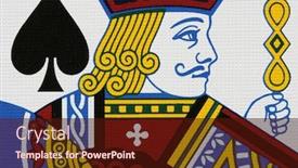  Presentation with spades - Audience pleasing theme consisting of spades-jack-portrait-close-up backdrop and a wine colored foreground