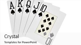  Presentation with spades - PPT layouts enhanced with spades royal flush isolated background and a white colored foreground