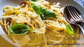  Presentation with spaghetti - Audience pleasing slide deck consisting of spaghetti-aglio-e-olio backdrop and a gold colored foreground