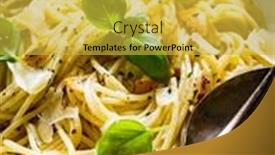  Presentation with spaghetti - Cool new PPT layouts with spaghetti-aglio-e-olio backdrop and a yellow colored foreground