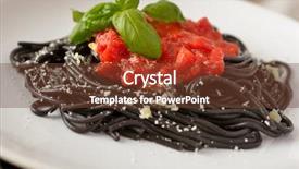  Presentation with spaghetti - Colorful presentation enhanced with spaghetti al nero di seppia backdrop and a tawny brown colored foreground