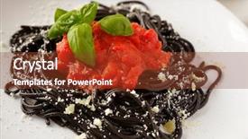  Presentation with spaghetti - Presentation featuring spaghetti al nero di seppia background and a tawny brown colored foreground