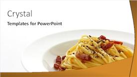  Presentation with spaghetti - Slides with spaghetti-alla-carbonara background and a white colored foreground