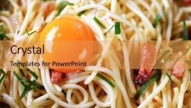  Presentation with spaghetti - PPT layouts featuring spaghetti alla carbonara background and a yellow colored foreground