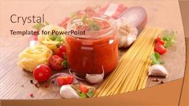  Presentation with spaghetti - Presentation theme having spaghetti-and-homemade-tomato-sauce background and a lemonade colored foreground