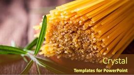 Presentation with italian cuisine - Slides having spaghetti-and-rosemary-ialian-food background and a tawny brown colored foreground