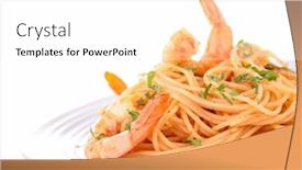  Presentation with shrimps - Slide set with spaghetti-and-shrimps background and a white colored foreground