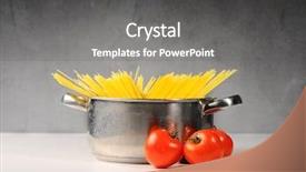  Presentation with spaghetti - Amazing theme having spaghetti and tomatoes in a pot backdrop and a dark gray colored foreground