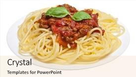  Presentation with spaghetti - Beautiful presentation featuring spaghetti bolognese isolated backdrop and a lemonade colored foreground