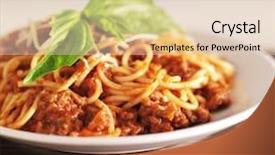  Presentation with spaghetti - Presentation design enhanced with 12th century grad kamen castle background and a ocean colored foreground