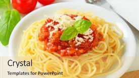  Presentation with spaghetti - PPT theme with spaghetti bolognese background and a yellow colored foreground